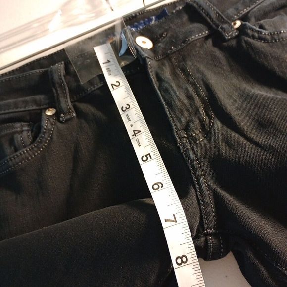 JUST U.S.A. Skinny Jeans Women's Size 7 Black Rinse Wash Denim Low Rise 5-Pocket - Picture 8 of 10